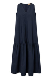 Dodda organic dyed poplin dress - navy