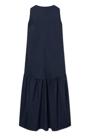 Dodda organic dyed poplin dress - navy