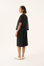 Perley Black broderie anglaise short pant