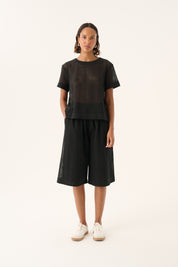 Perley Black broderie anglaise short pant