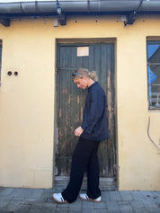 Selia solid linen shirt - navy