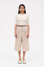 Pennie textured wool long shorts