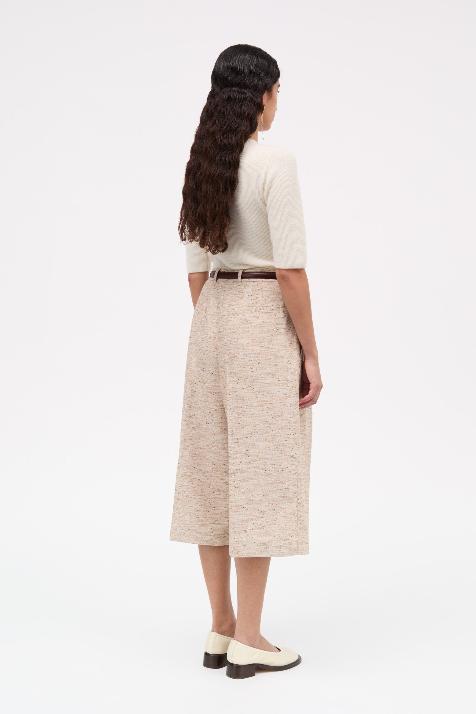 Pennie textured wool long shorts