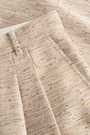 Pennie textured wool long shorts