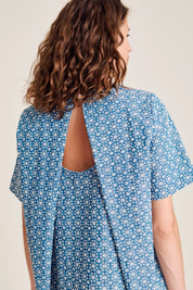 Montgomery bluse - White flower denim