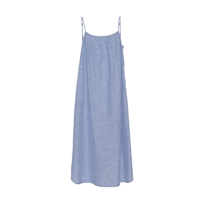 Vancouver Long dress - Medium Blue Stripe