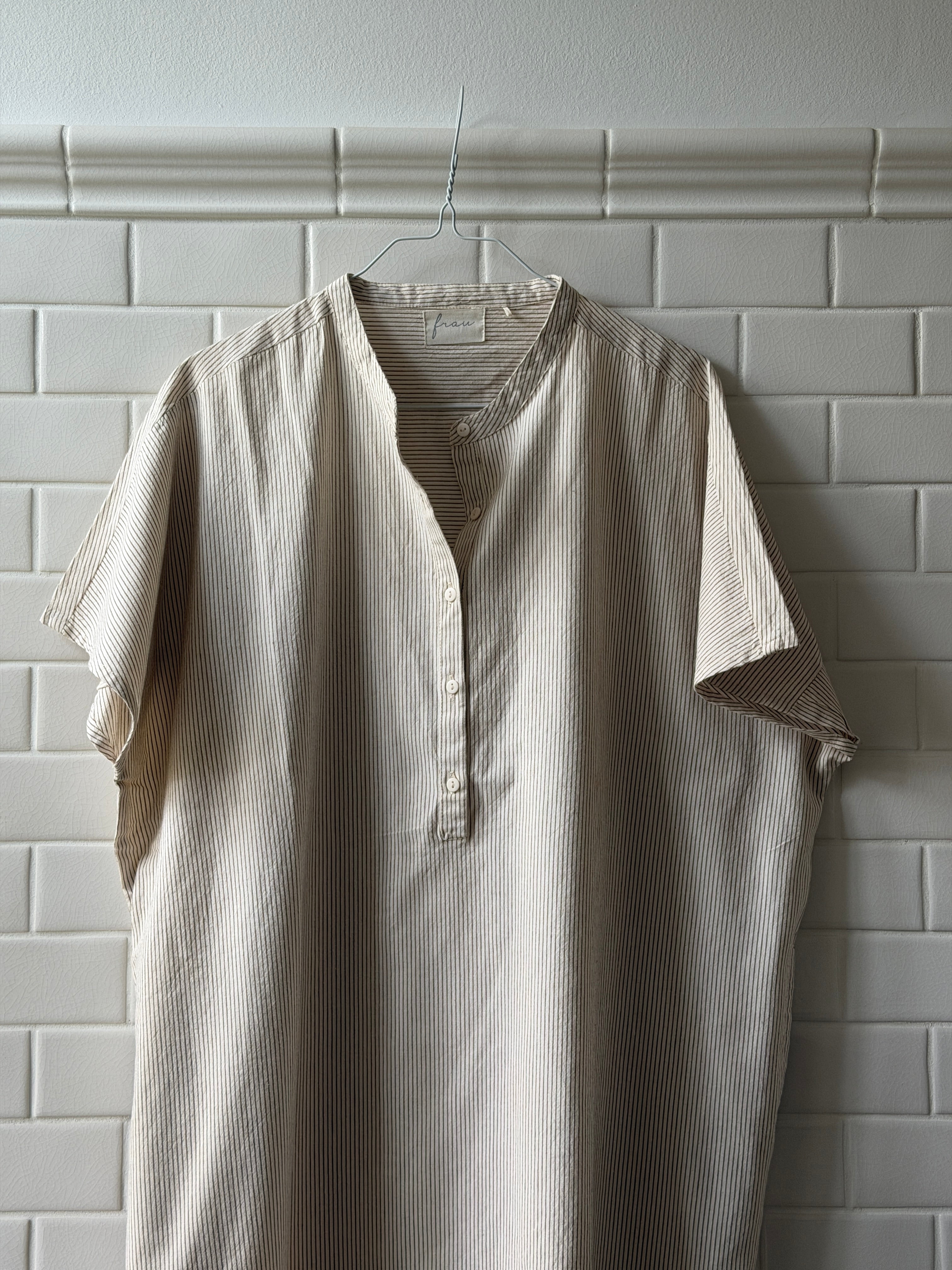 Seoul ss dress - Tapioca coffee stripe