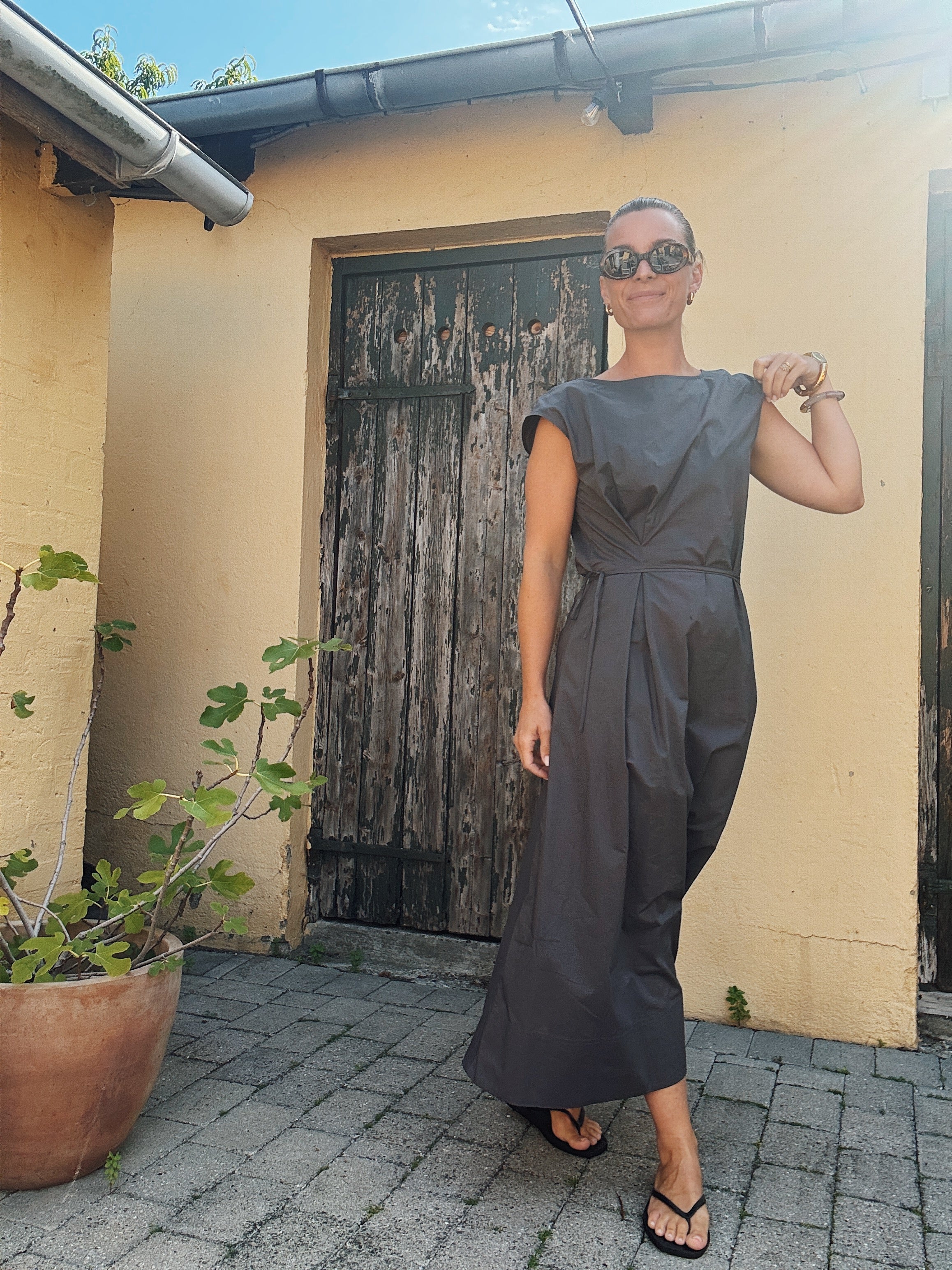 Daja sheer dress - Antracit