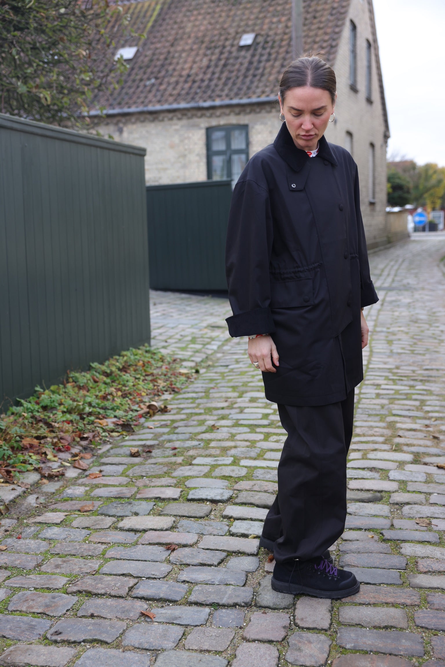 Cimana recyckled heavy trenchjacket - Black