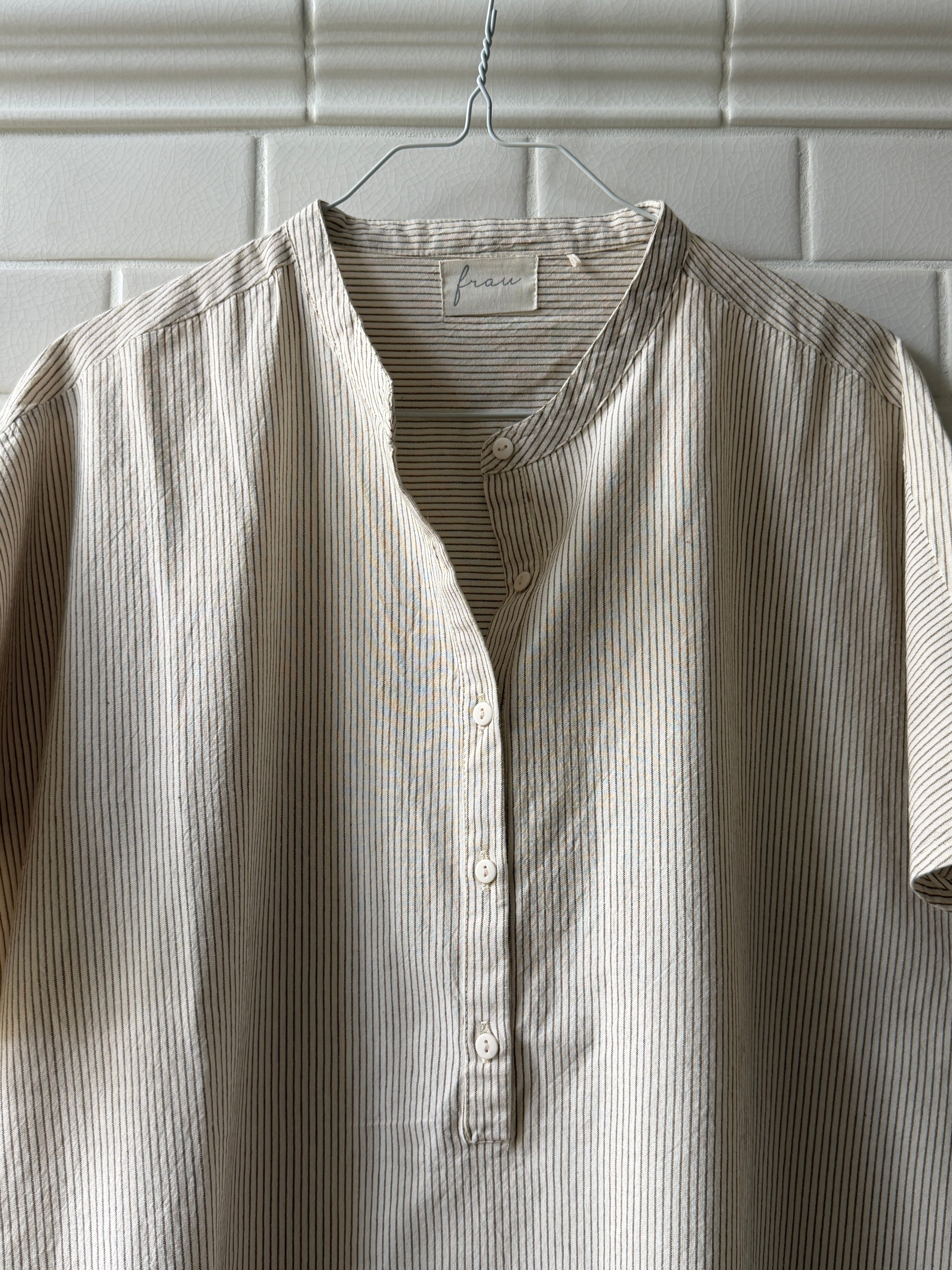 Seoul ss dress - Tapioca coffee stripe