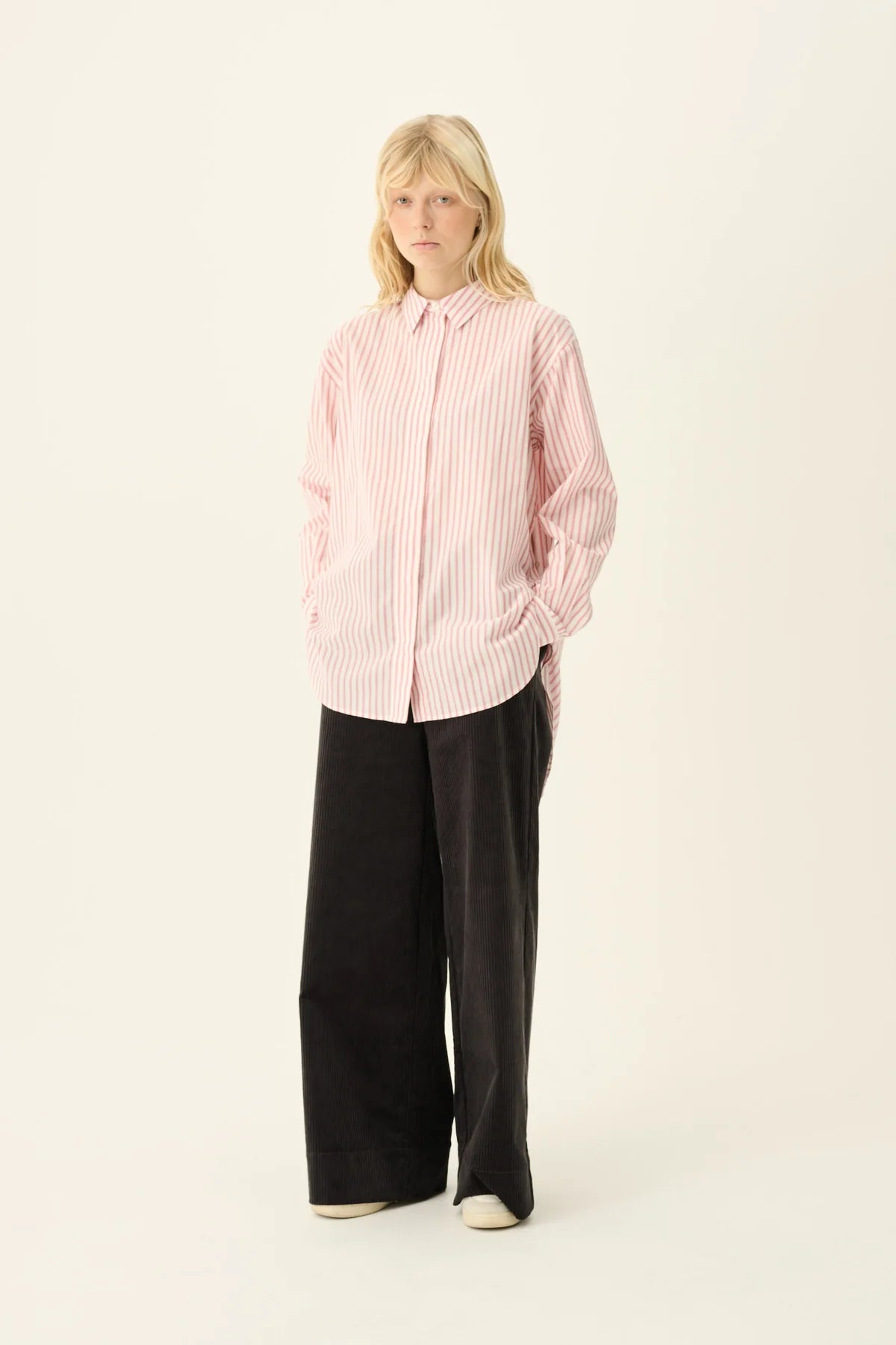 Shelby cotton-silk shirt - Red pink stripe