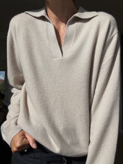 Women's oversized collar v-neck - Trench