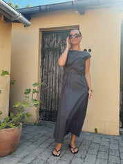 Daja sheer dress - Antracit