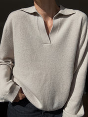 Women's oversized collar v-neck - Trench