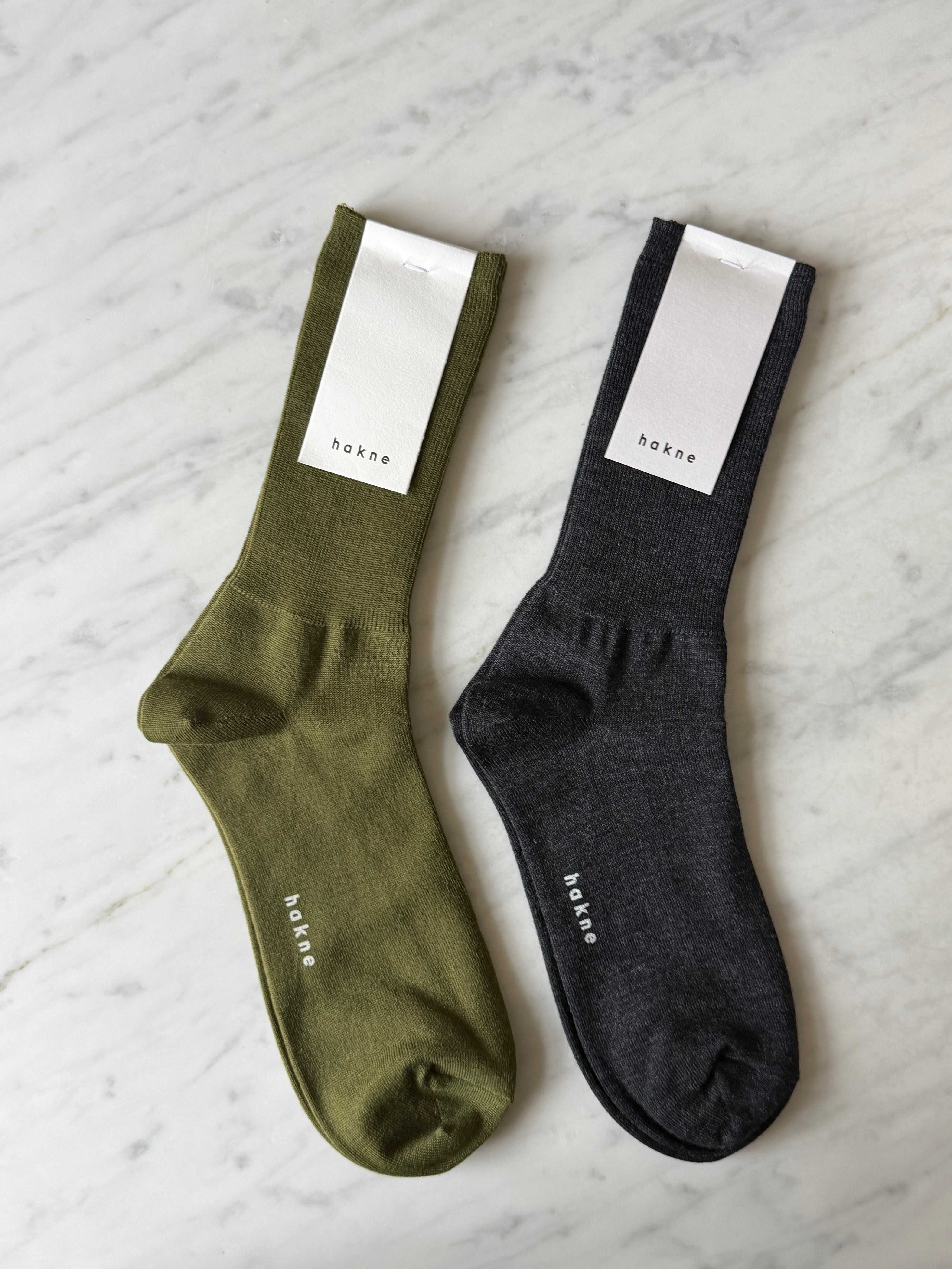 Merino wool ribbed socks - green