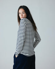 Panama bluse - dark navy stripe