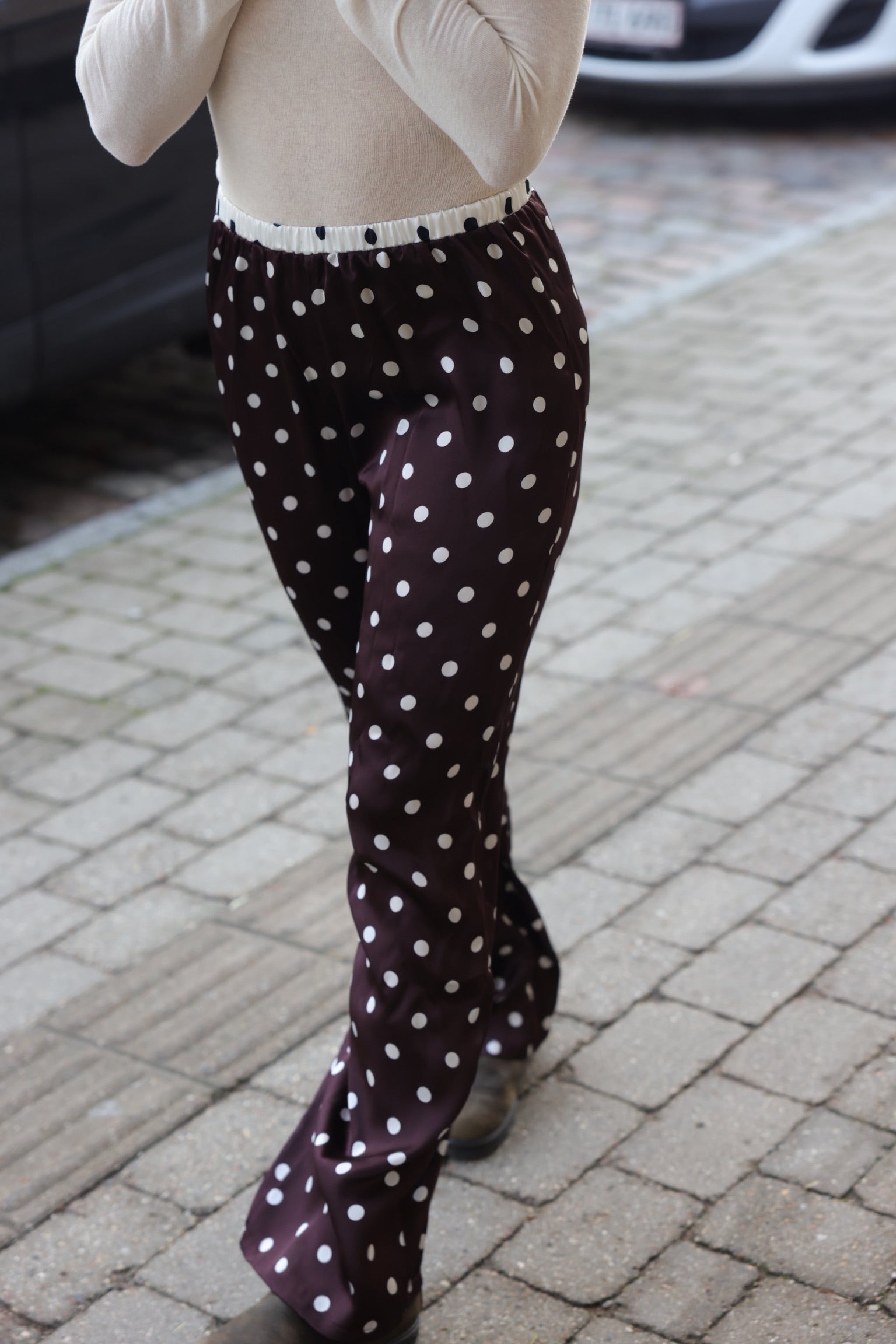 Anais silke bukser - Polka dot