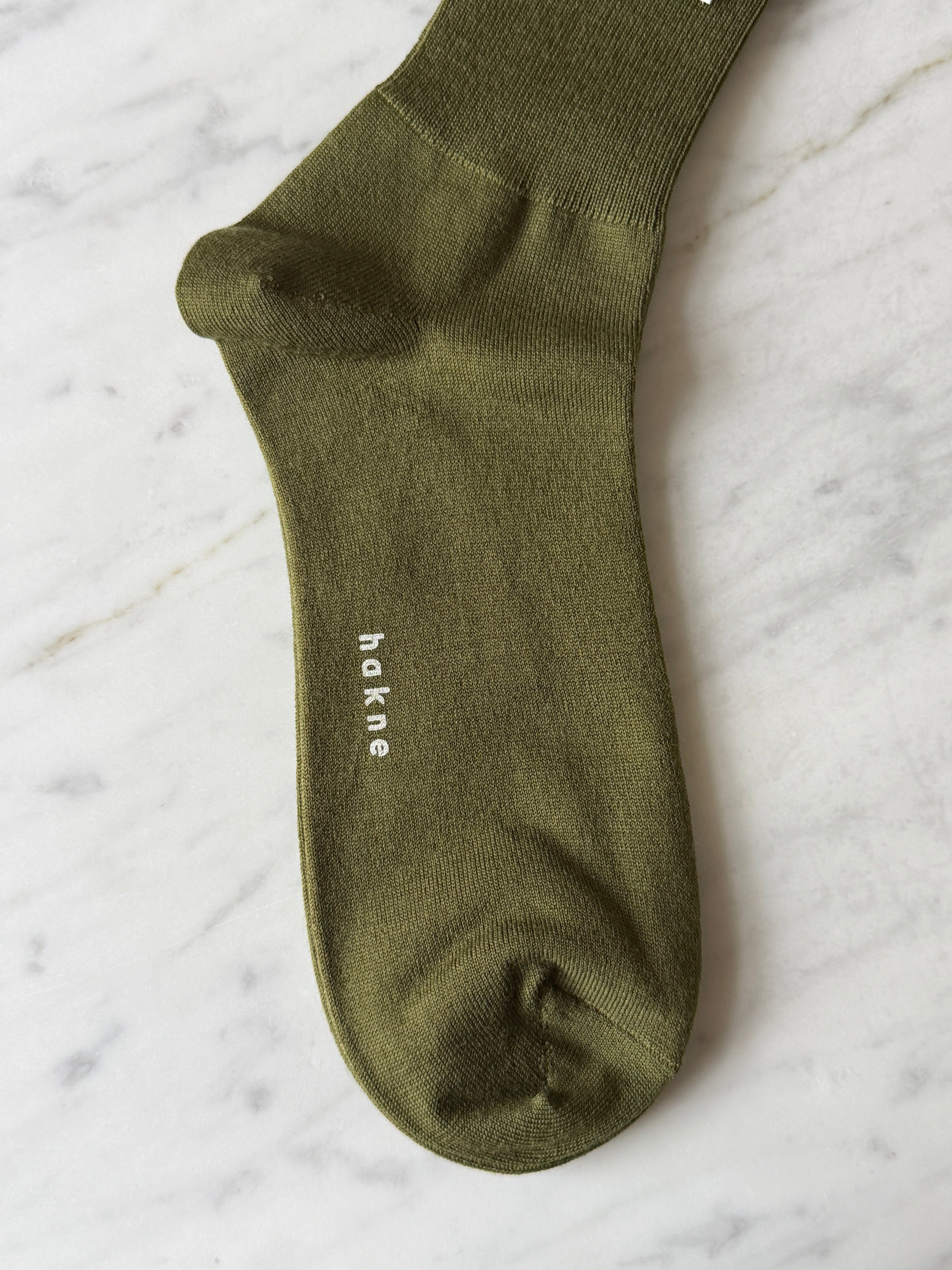 Merino wool ribbed socks - green
