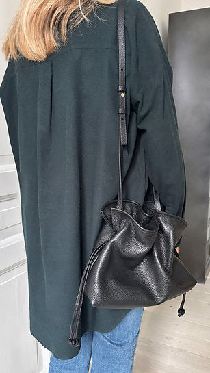 Camilla large bucket bag - black