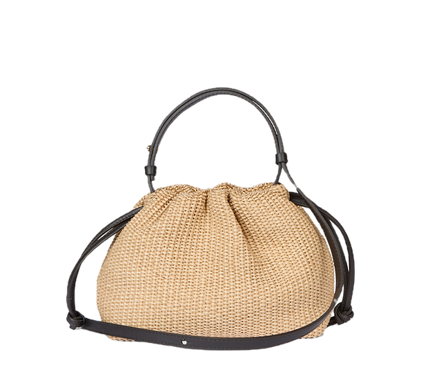 Eva medium bag - natural raffia x testa moro