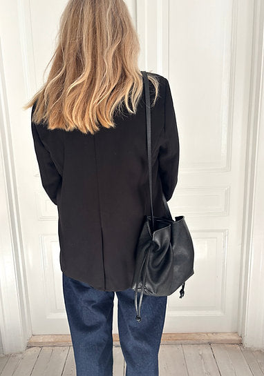 Camilla large bucket bag - black