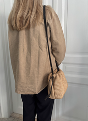 Eva medium bag - natural raffia x testa moro