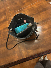 Camilla large bucket bag - black