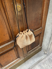 Eva medium bag - natural raffia x testa moro