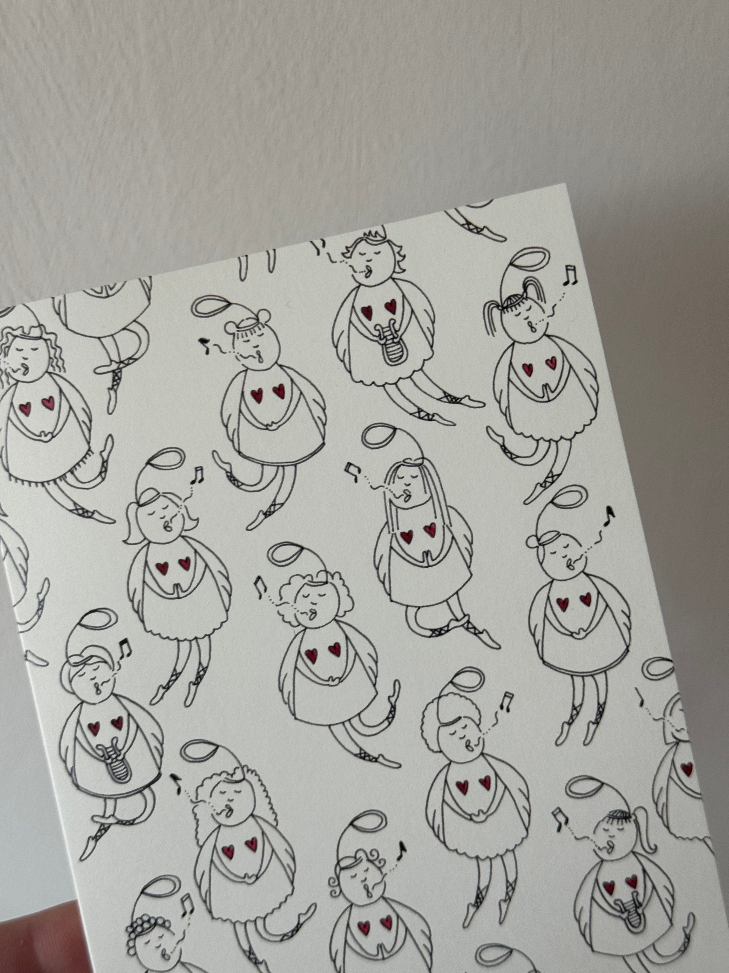 Kort med kuvert - engle