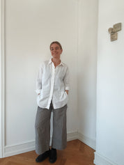Shelby garment dyed poplin skjorte - hvid