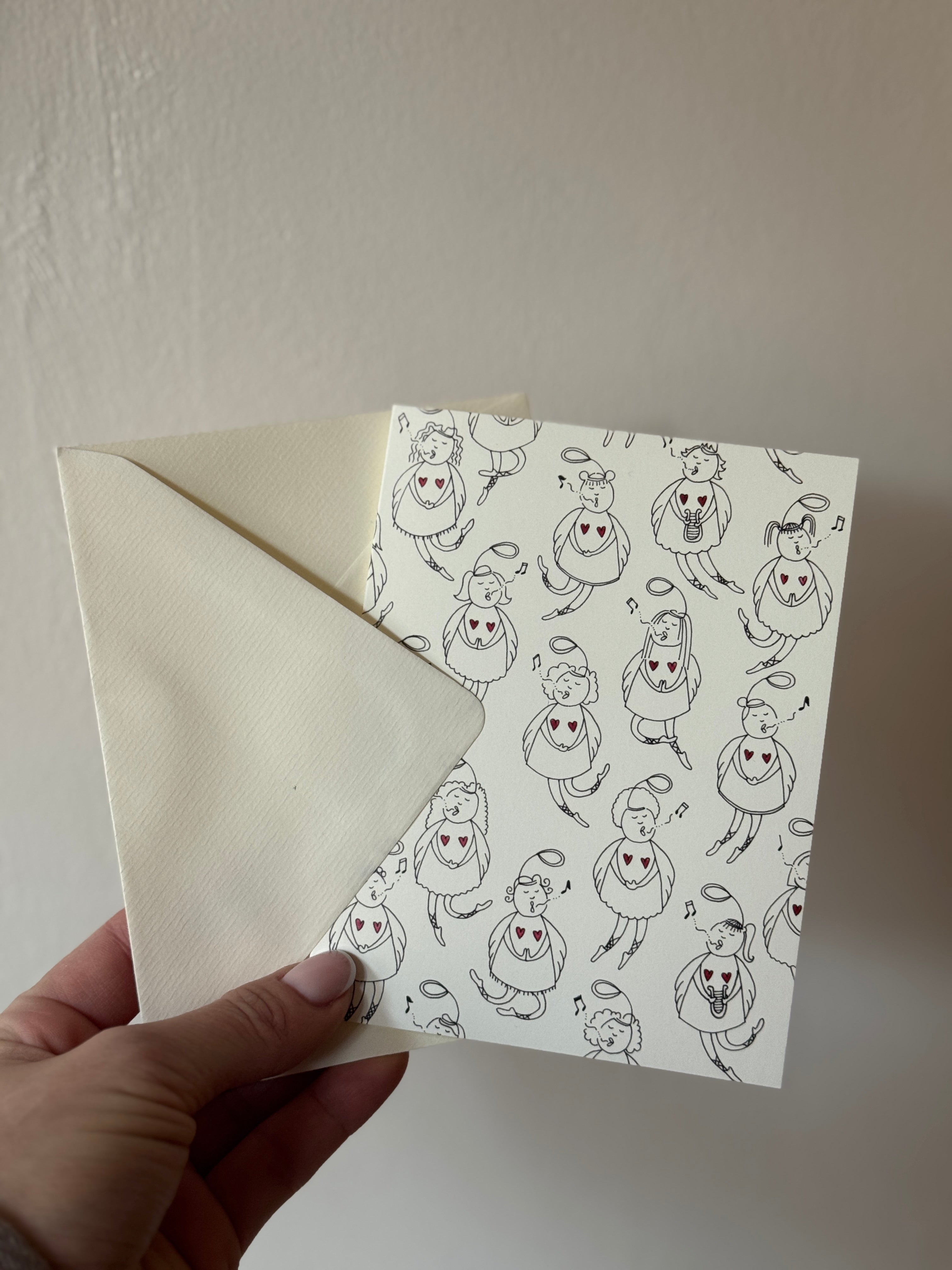 Kort med kuvert - engle