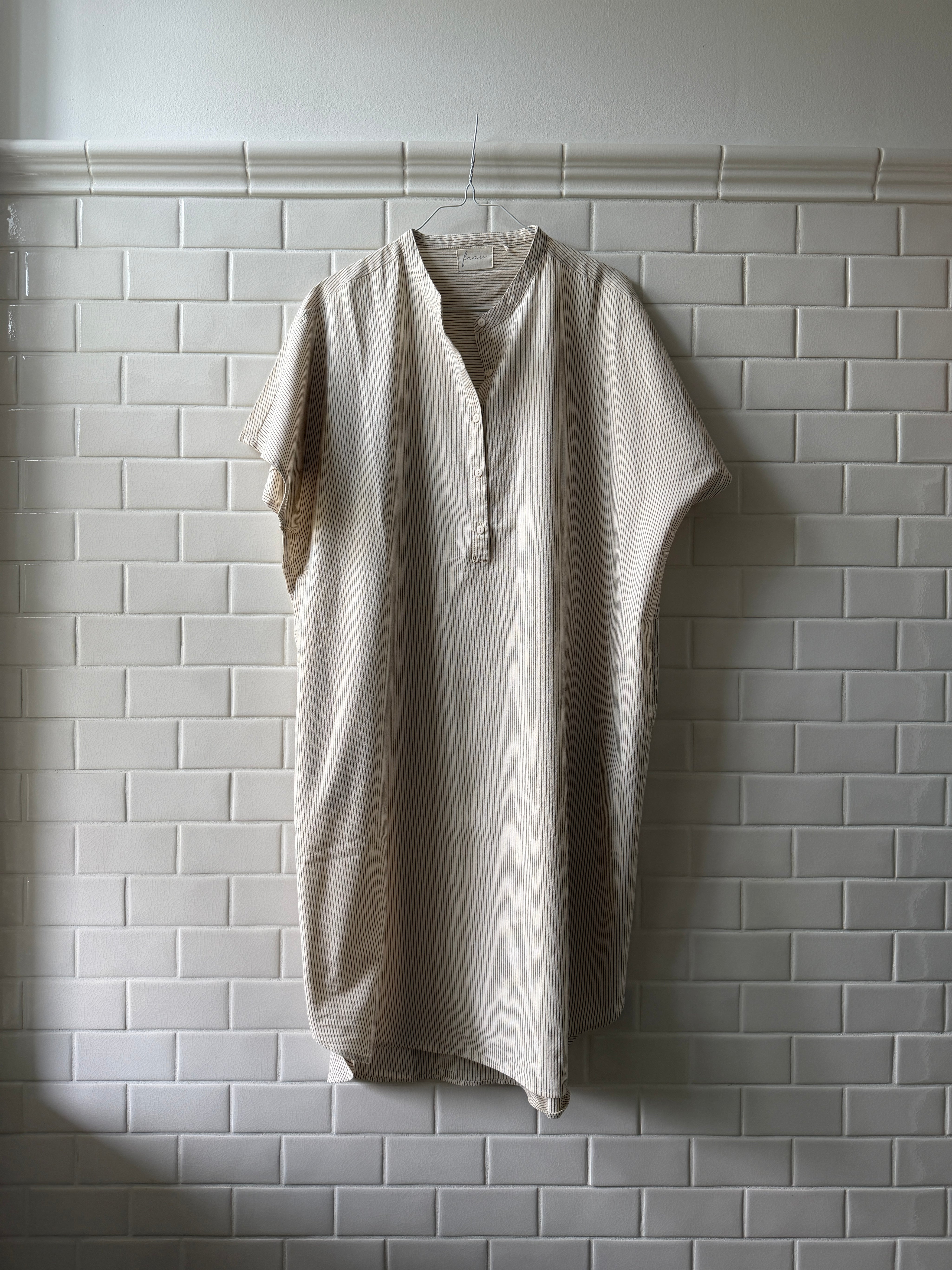 Seoul ss dress - Tapioca coffee stripe