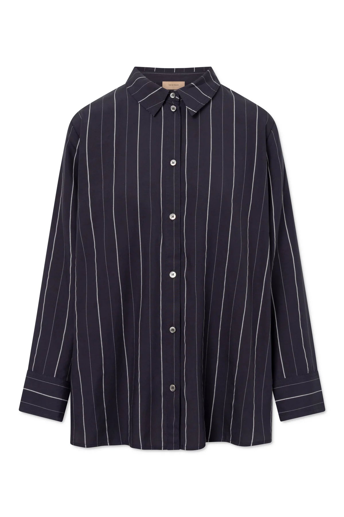 Seira striped tencel shirt - dark navy stripe