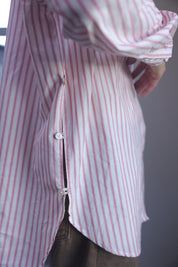 Shelby cotton-silk shirt - Red pink stripe