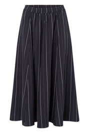 Pilar striped tencel skirt - dark navy stripe