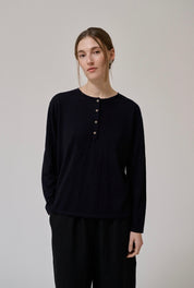 Pine merino blouse - Dark navy