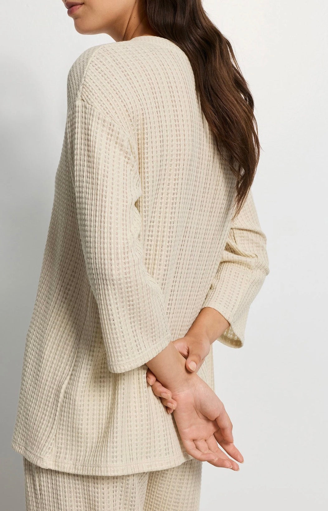 Summer knit t-shirt 3/4 ærme - Oyster Gray