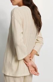 Summer knit t-shirt 3/4 ærme - Oyster Gray