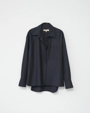 Fine wool oversize shirt - Navy