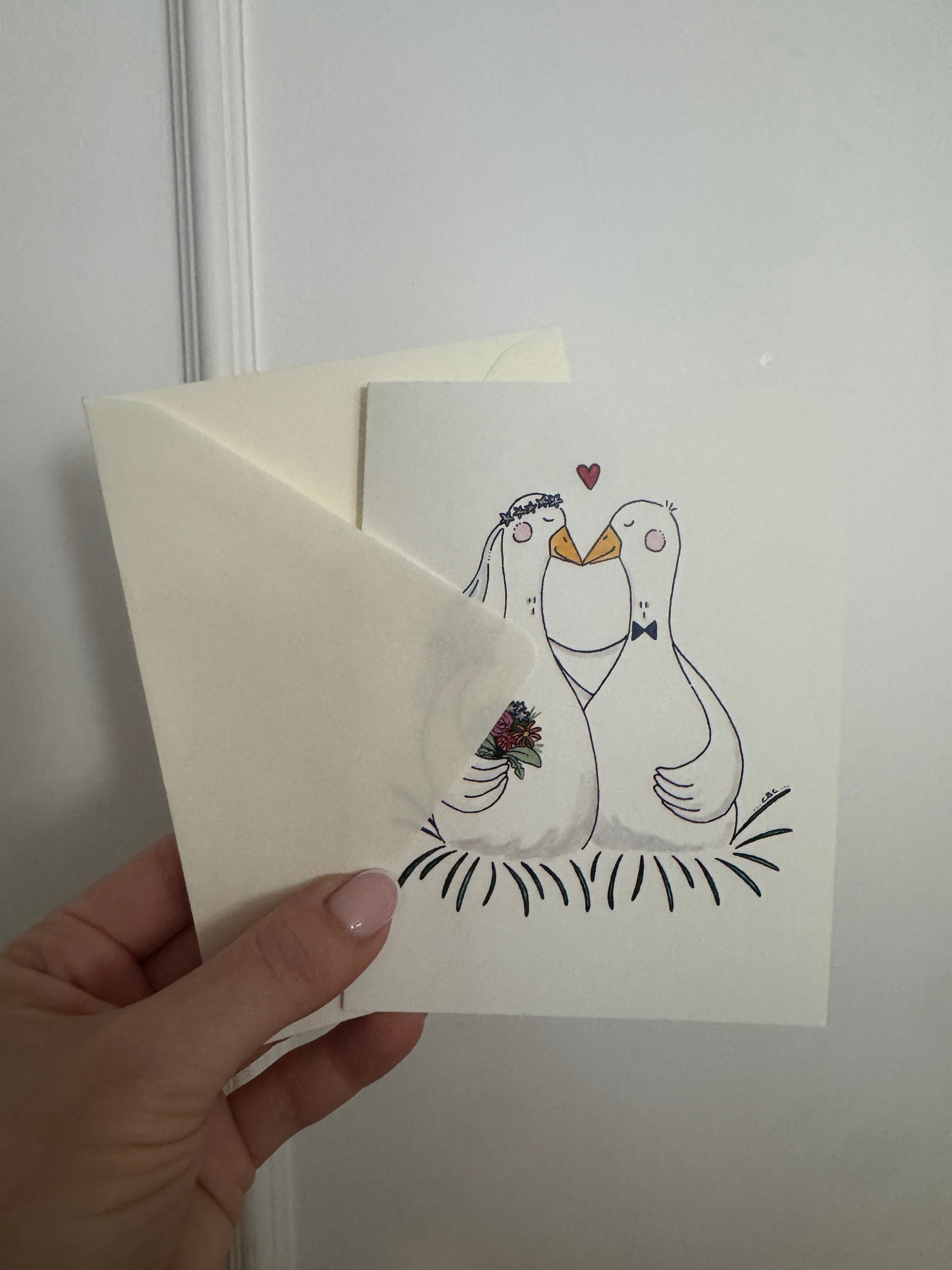 Kort med kuvert - Brudegæs