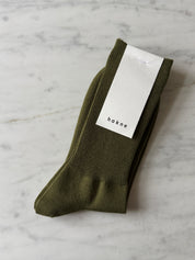 Merino wool ribbed socks - green