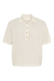 Amelia ss knit polo - White sand