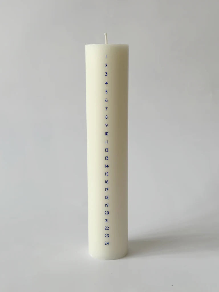 Kalenderlys ø5 cm - blå tal