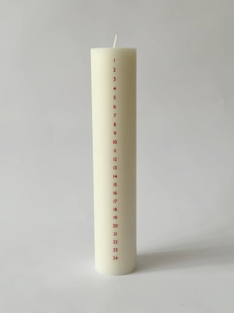 Kalenderlys ø5 cm - røde tal