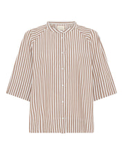 Abu Dhabi skjorte - Coffee wide stripe
