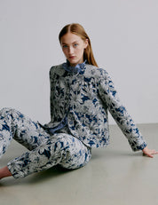 Rose vendbar jakke - blue palm escape