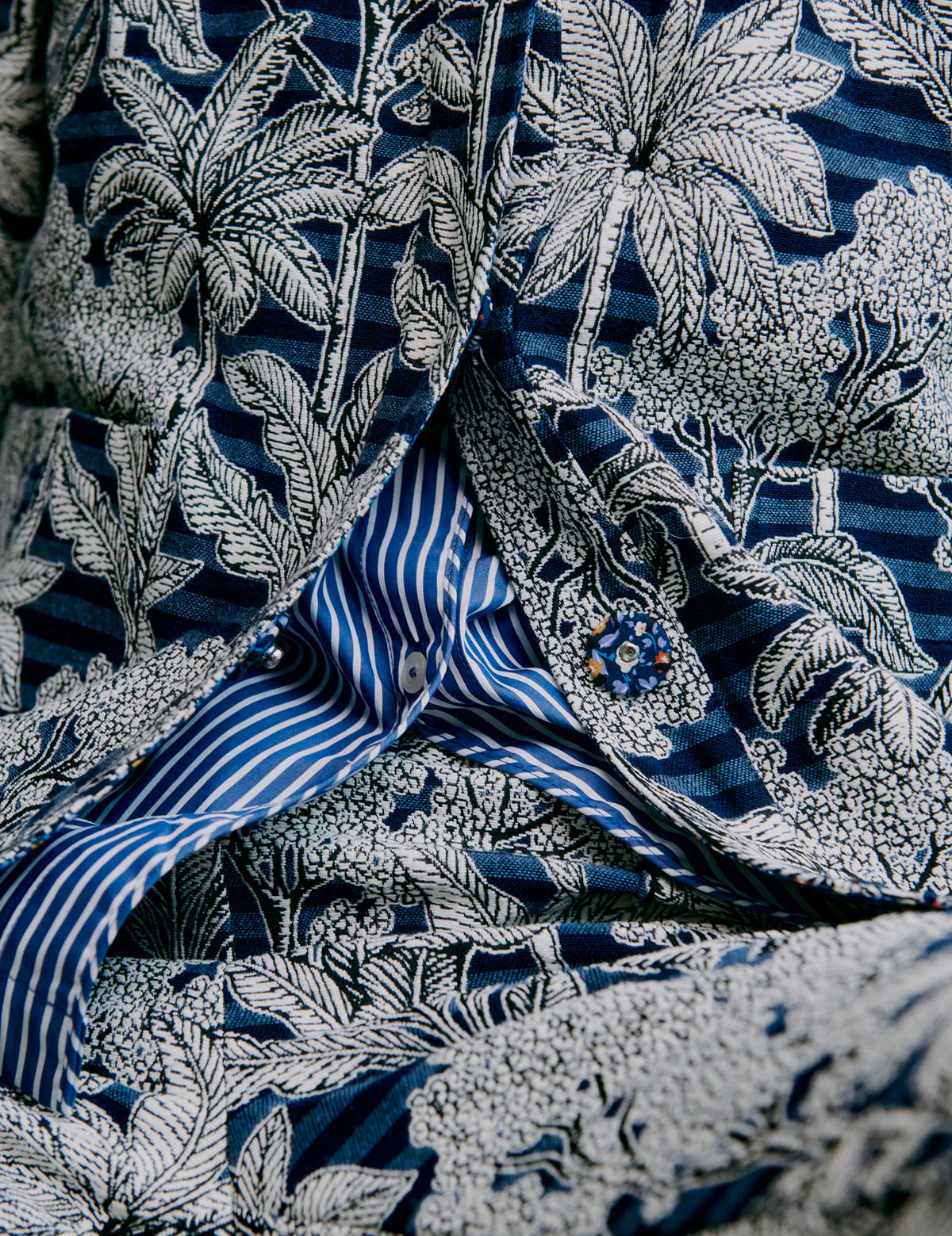 Rose vendbar jakke - blue palm escape