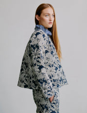 Rose vendbar jakke - blue palm escape