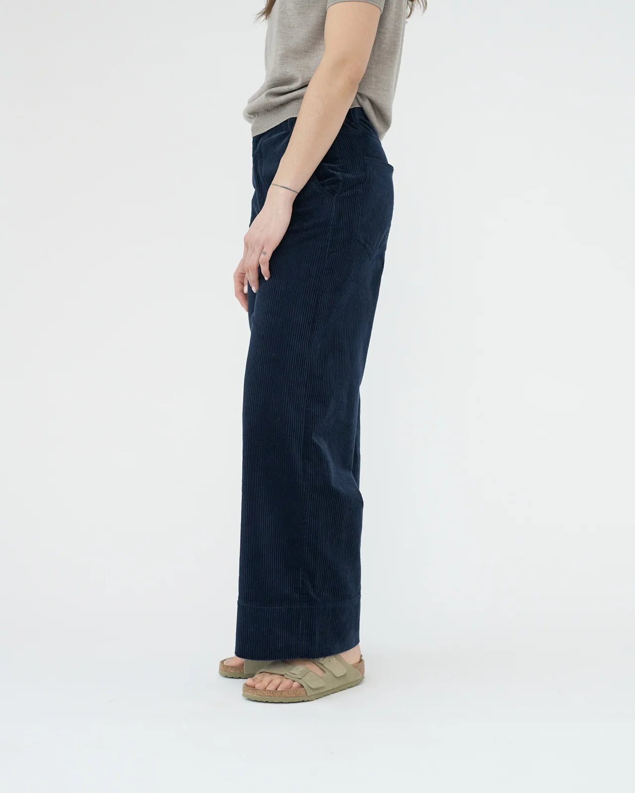 Corduroy wide pants
