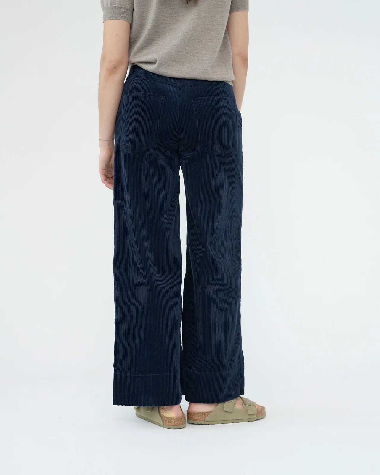 Corduroy wide pants